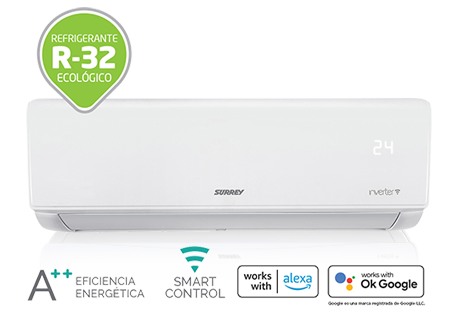 Aire acondicionado split Surrey Inverter Smart R-32 frío/calor — modelo 553NIQ09GN81F