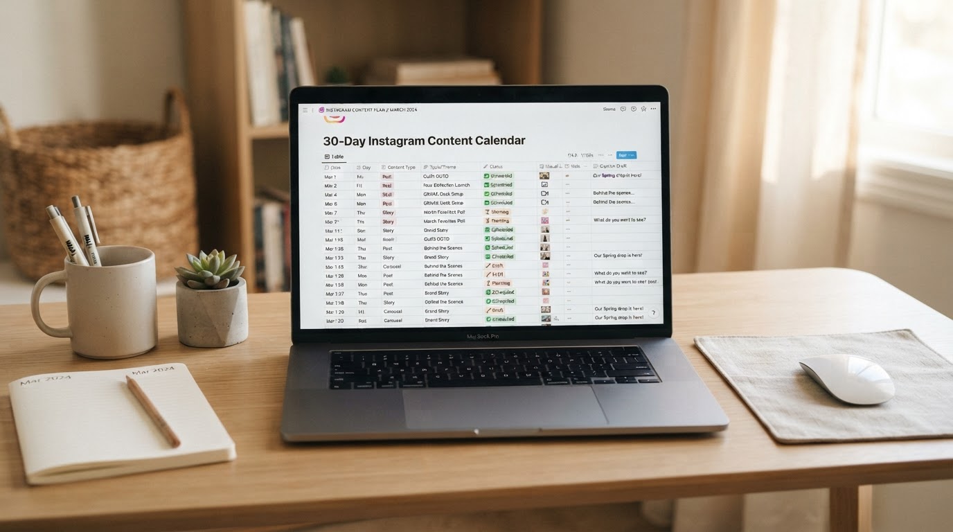 Fertiger Contentplan als Tabelle