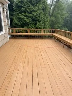 Custom Cedar Deck Staining & Perimeter Bench Restoration