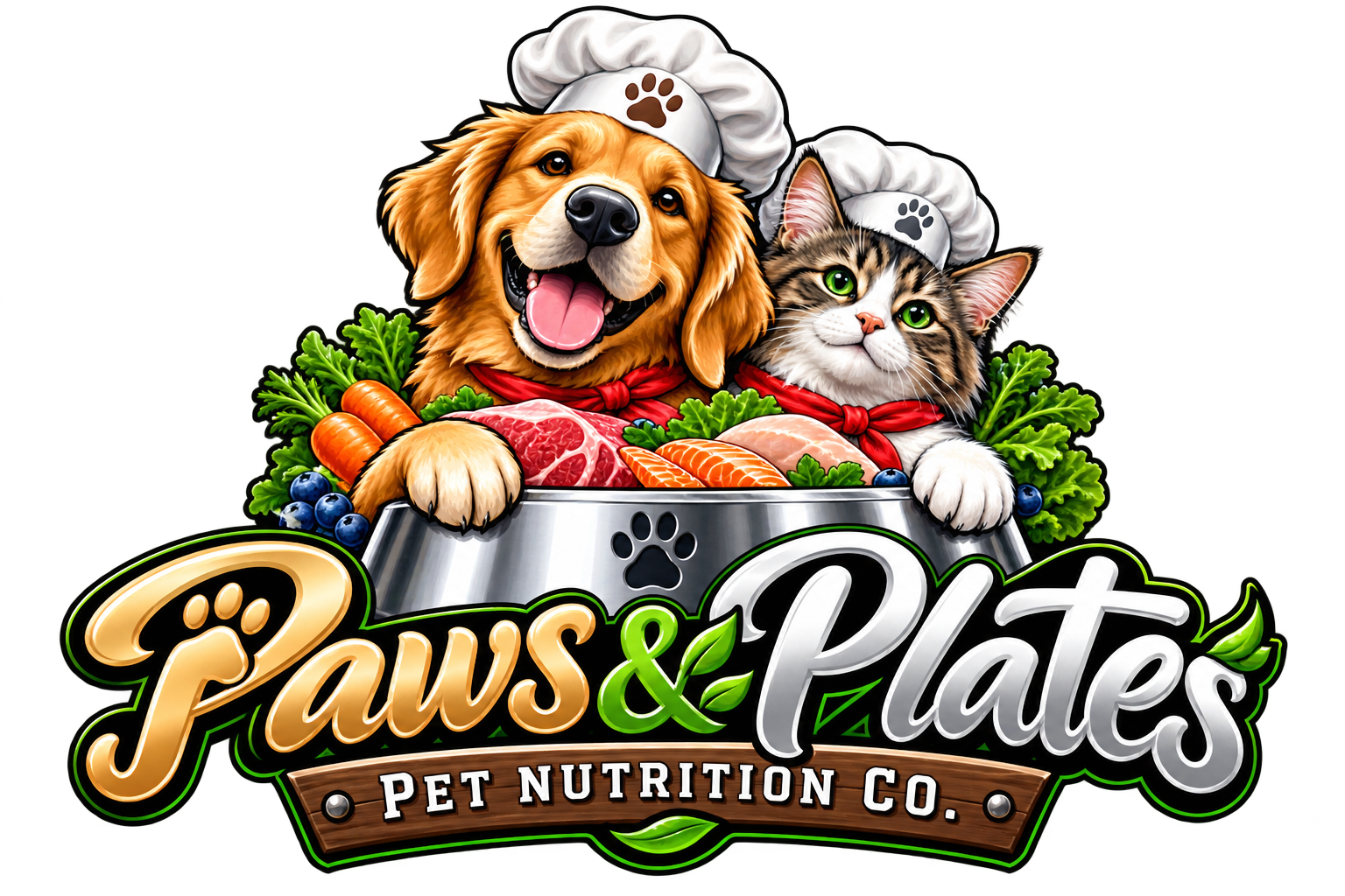 Paws & Plates Pet Nutrition logo design