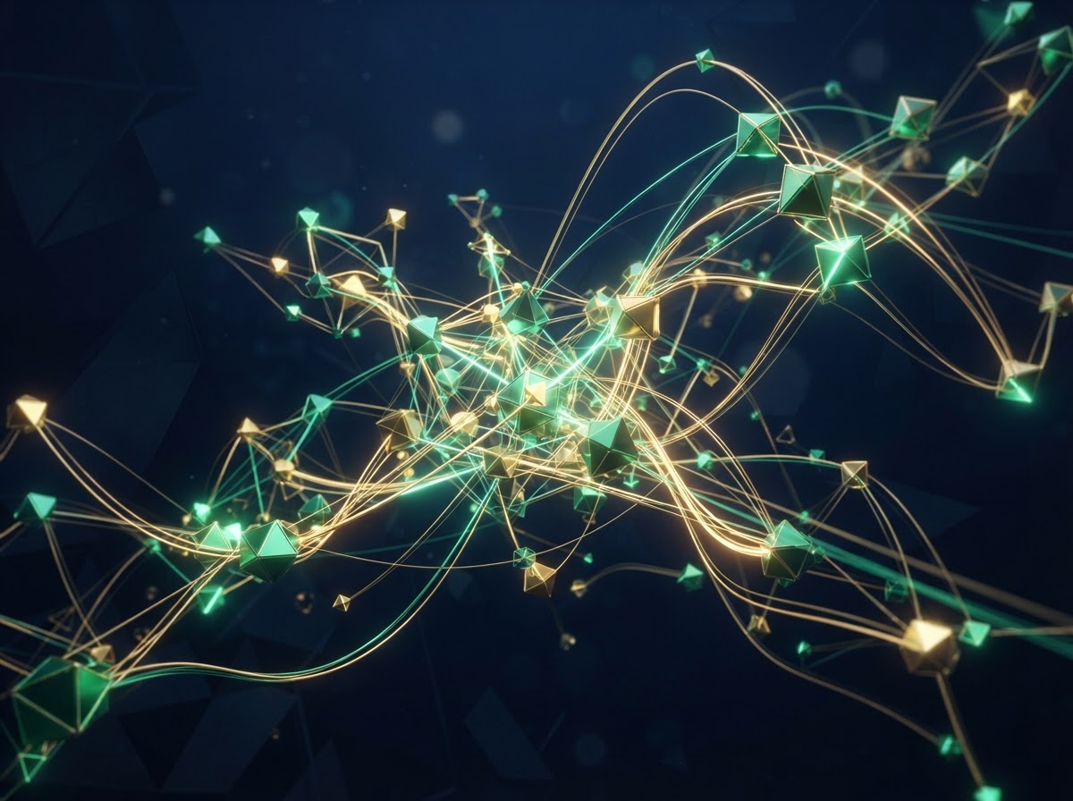 Abstract network of business strategy connections