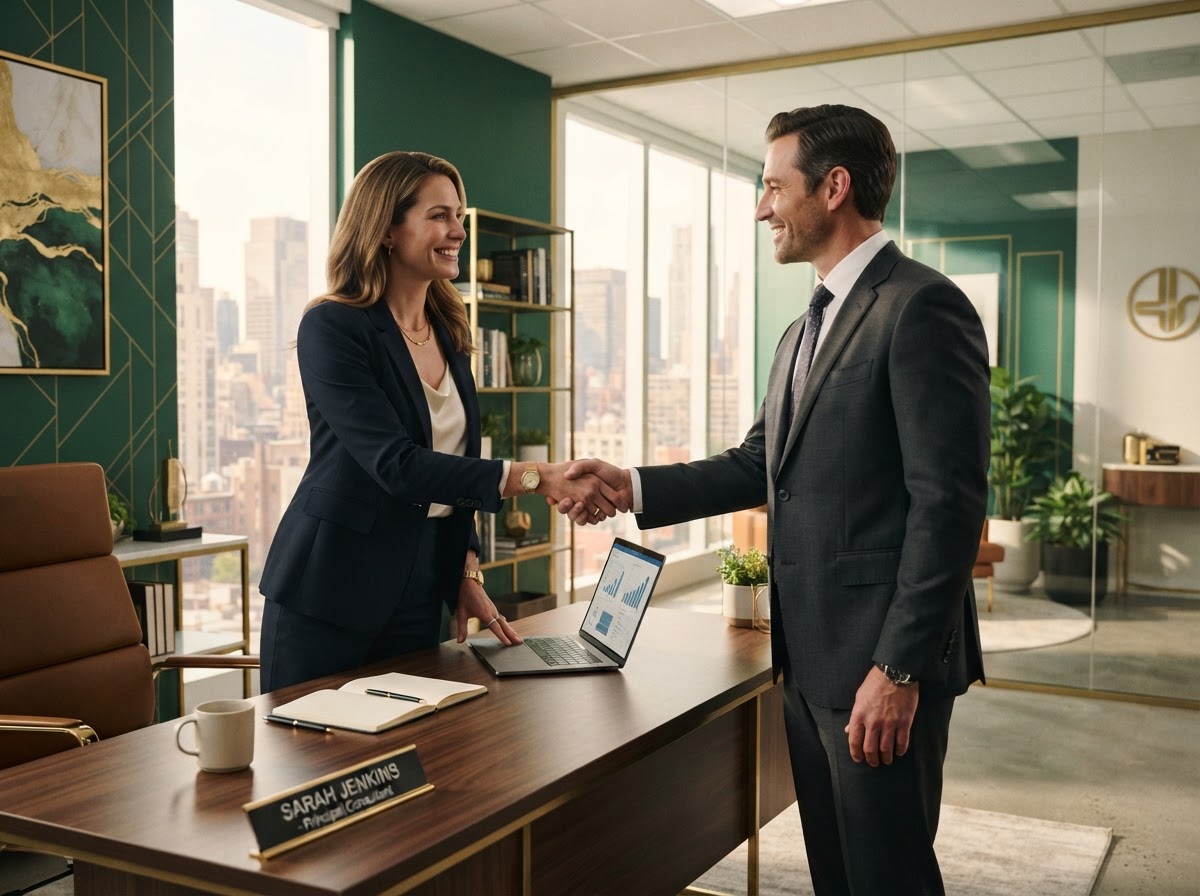 Business consultant meeting with a client