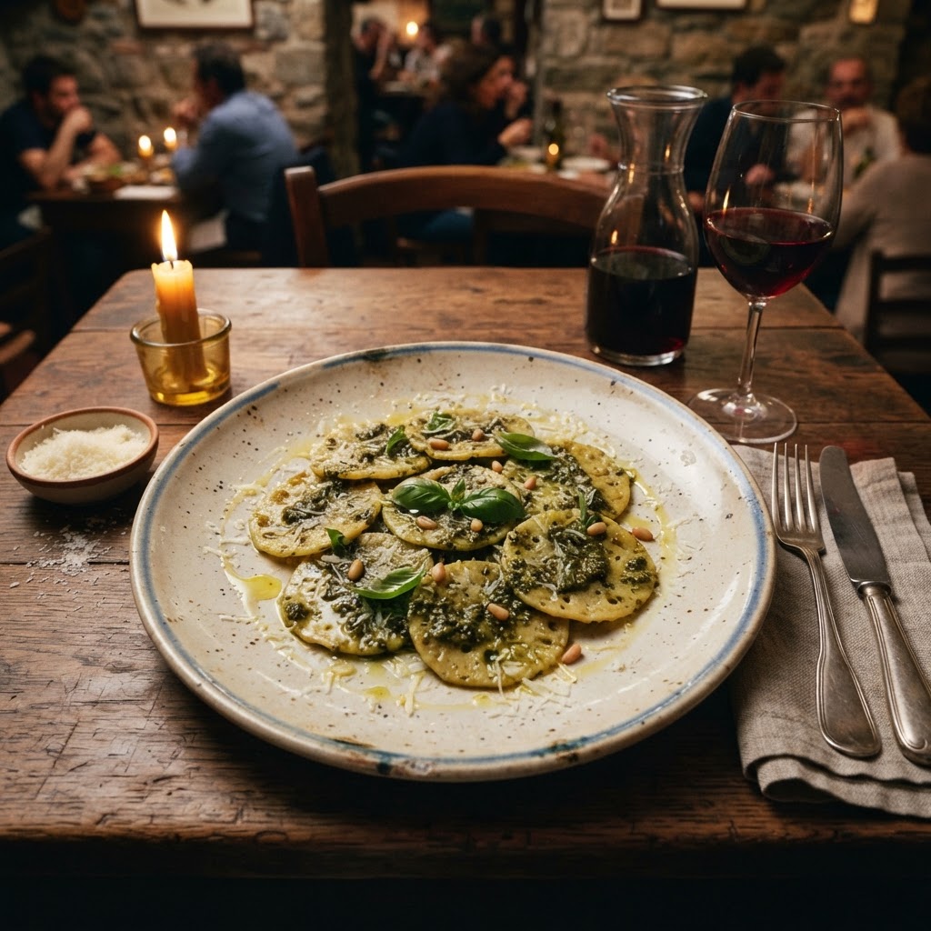 Testaroli al pesto
