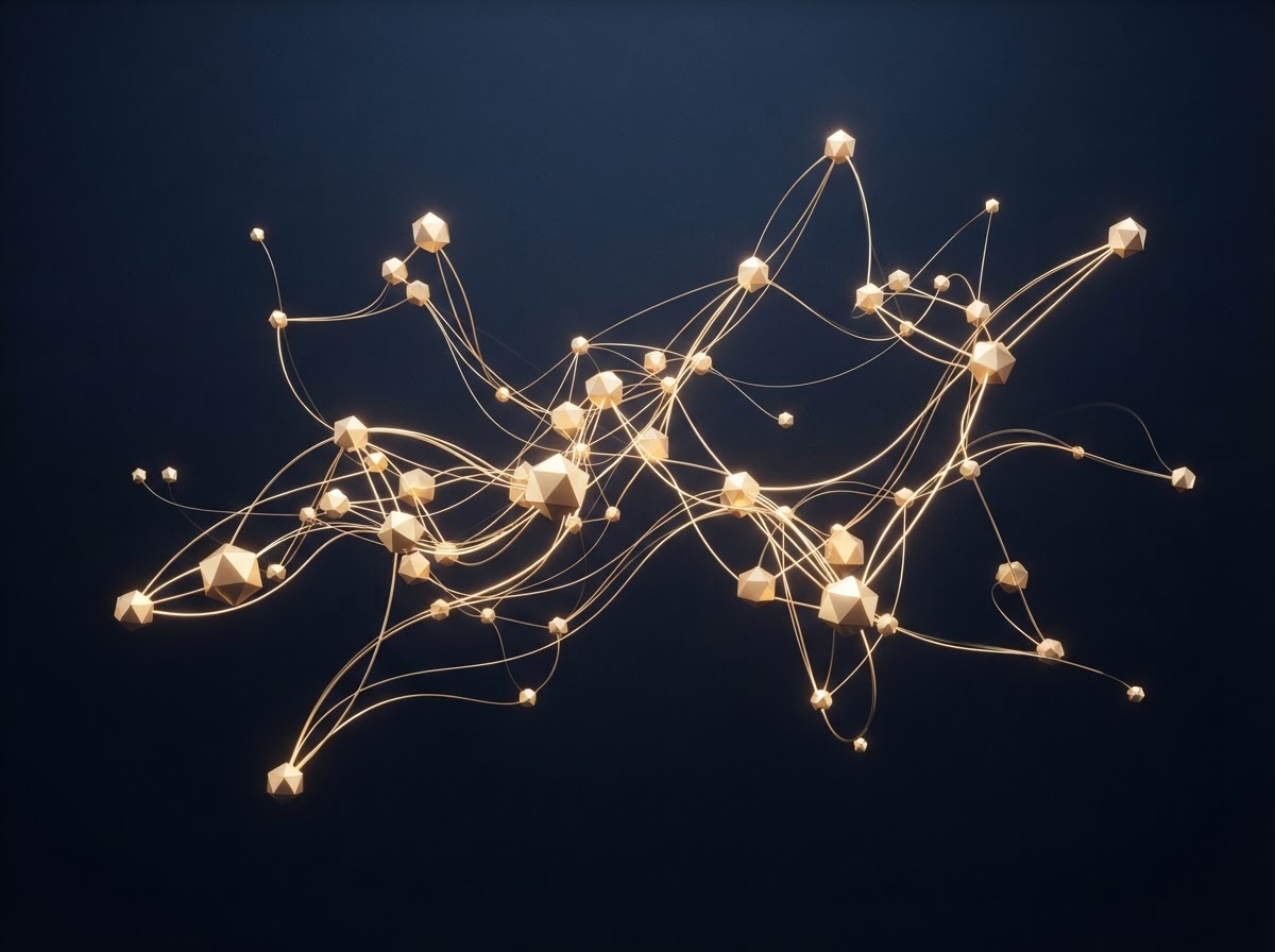 Abstract network of interconnected project nodes