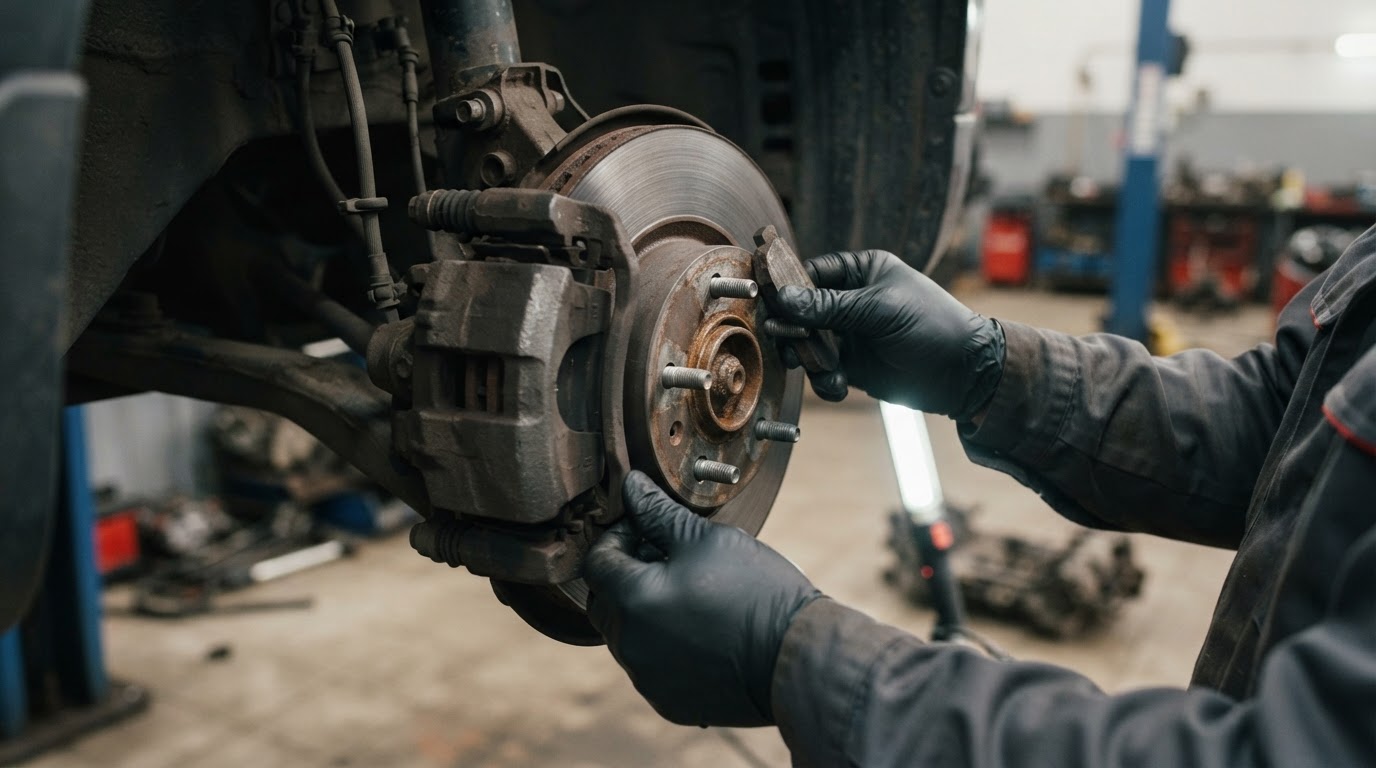 Brake pad and rotor service at Elite Auto Collision Center, El Paso, TX