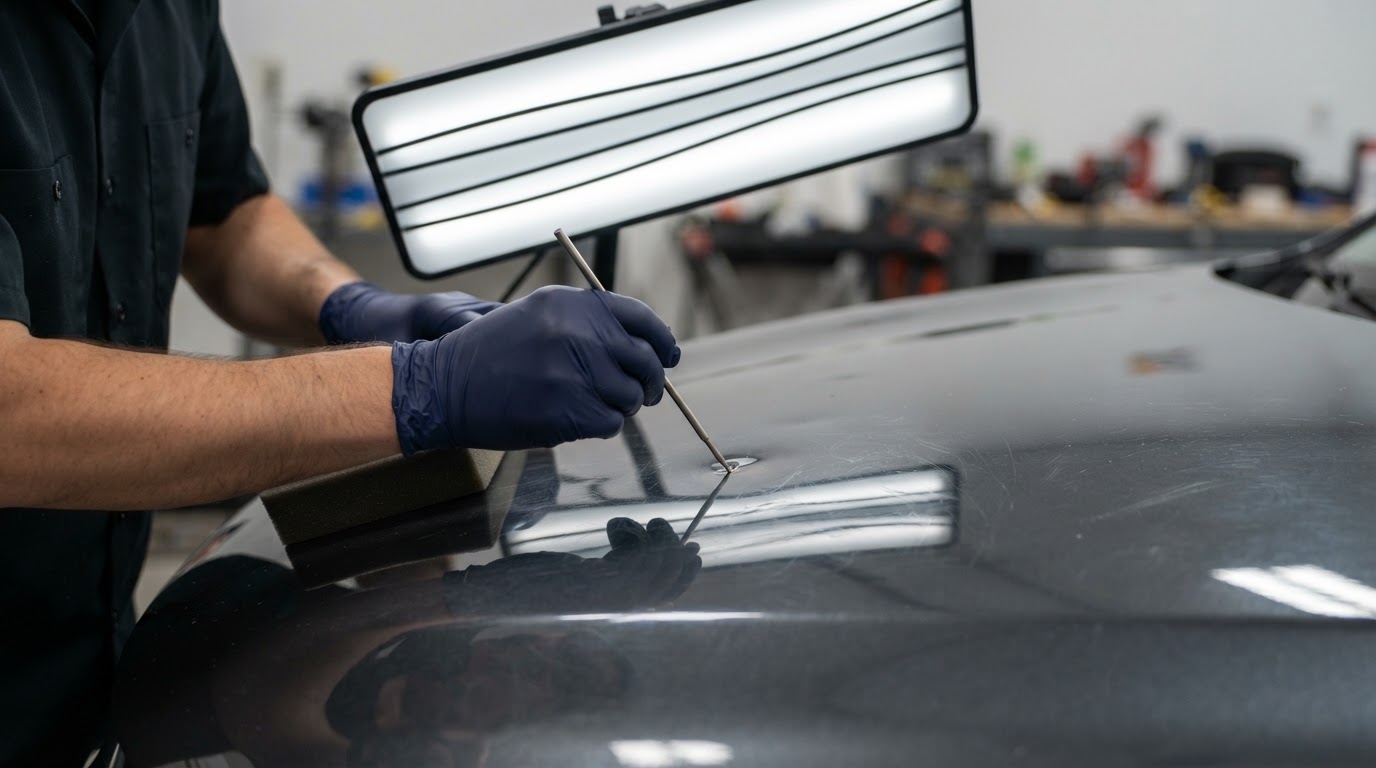Hail damage repair at Elite Auto Collision Center, El Paso, TX