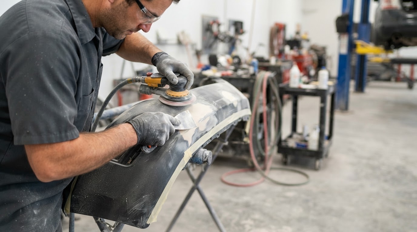 Bumper Repair at I-35 Auto Painting & Collision Center, Lancaster, TX