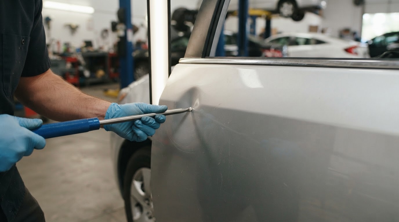 Dent Repair at I-35 Auto Painting & Collision Center, Lancaster, TX
