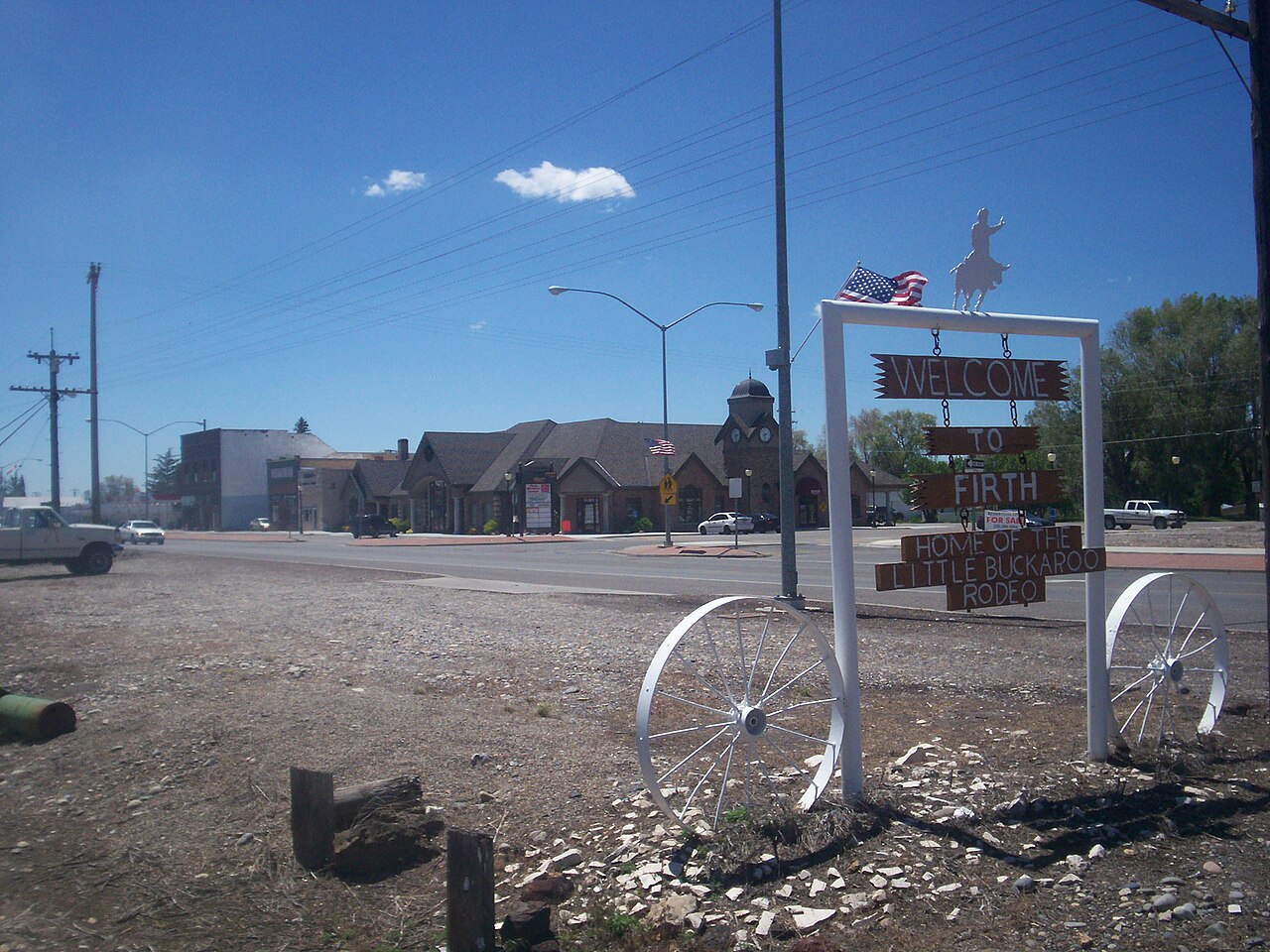Welcome sign along North State Street in Firth, Idaho, Bingham County