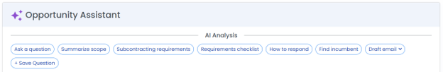 Opportunity Assistant AI Analysis section directly on the opportunity page