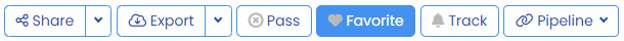 Favorite button highlighted with blue active state