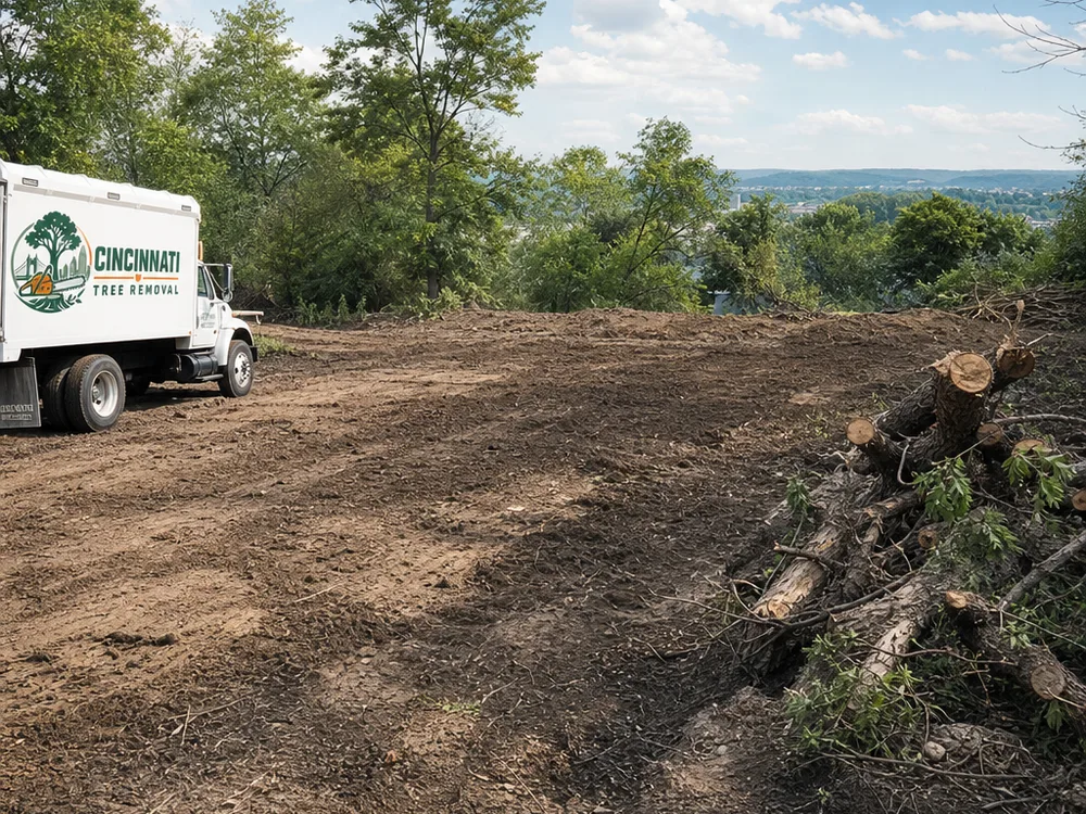 Illustrative site view of lot clearing and selective timber management