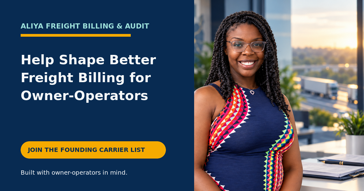 Social share preview card for Aliya Freight Billing & Audit