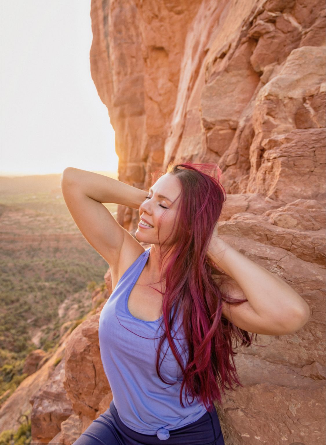 Tanya Howell embracing vibrant, natural energy in the Arizona landscape