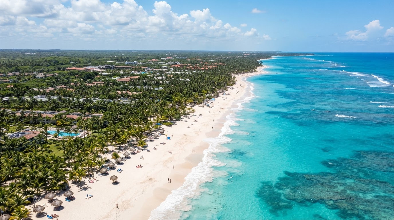 Costa de Punta Cana y conectividad aérea del Caribe