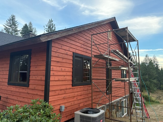 New siding going up on a North Idaho home