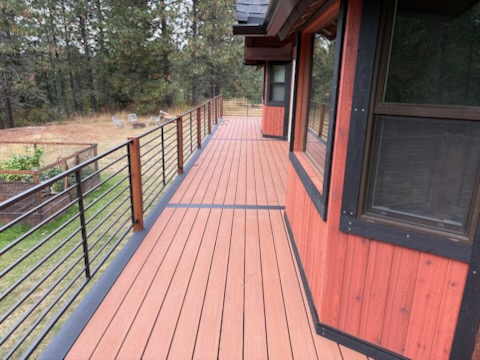 Bruin Builders framing a deck on site in North Idaho