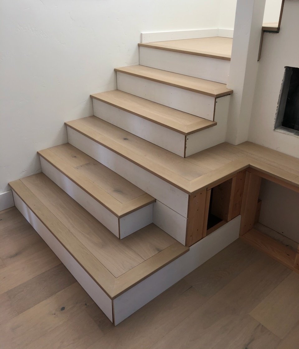 Stair treads detail work by Bruin Builders