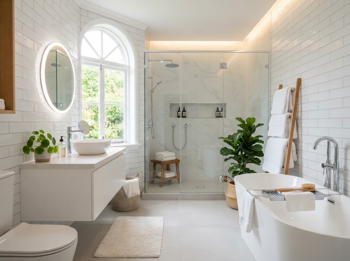 Sparkling clean modern bathroom