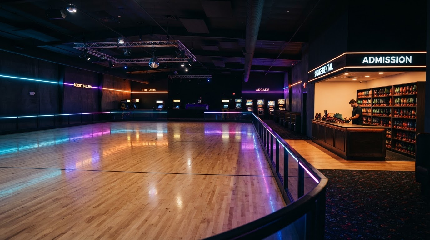 The Blue Ridge Skate Co. rink floor