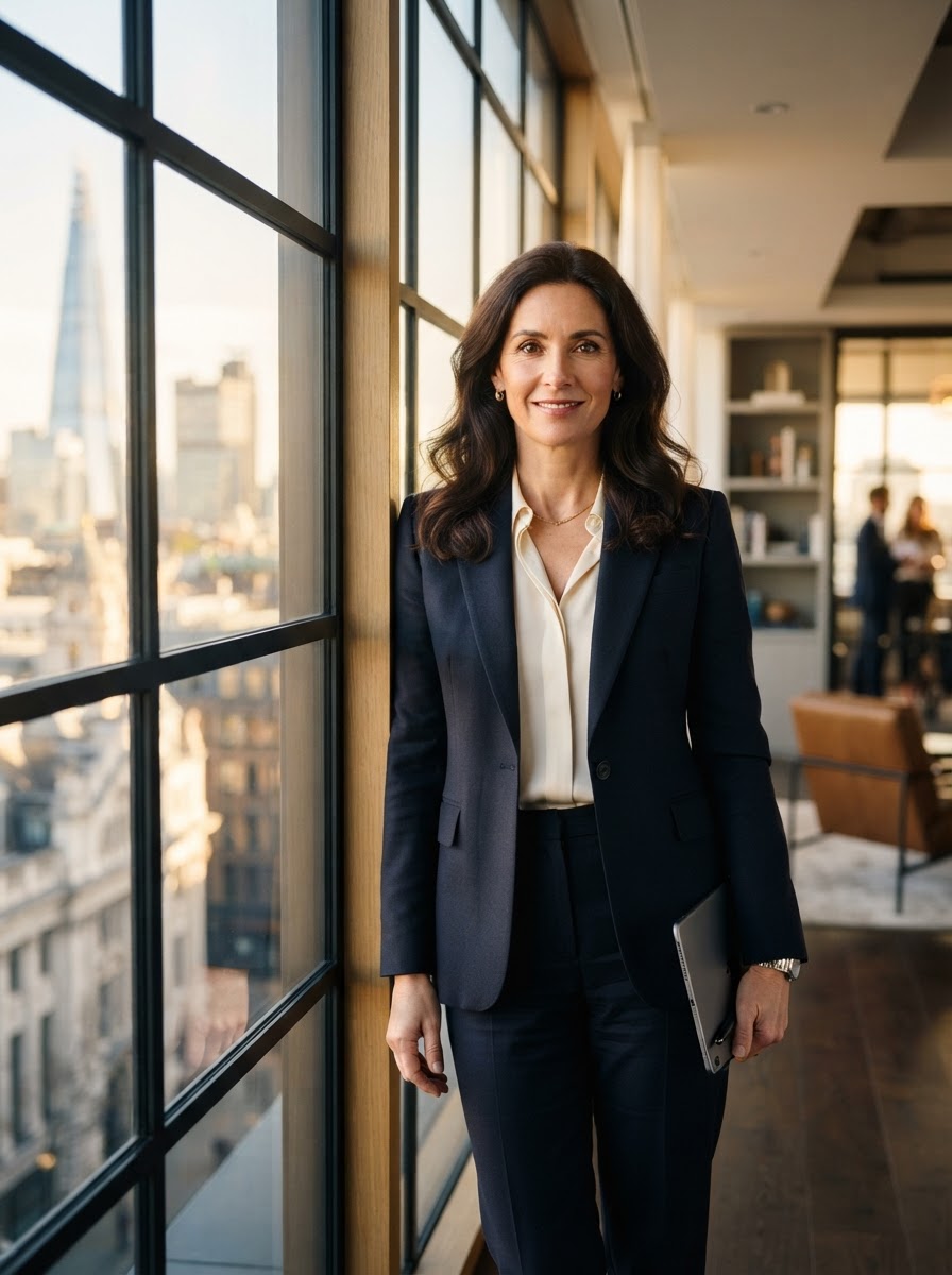 A thoughtful business leader in soft window light