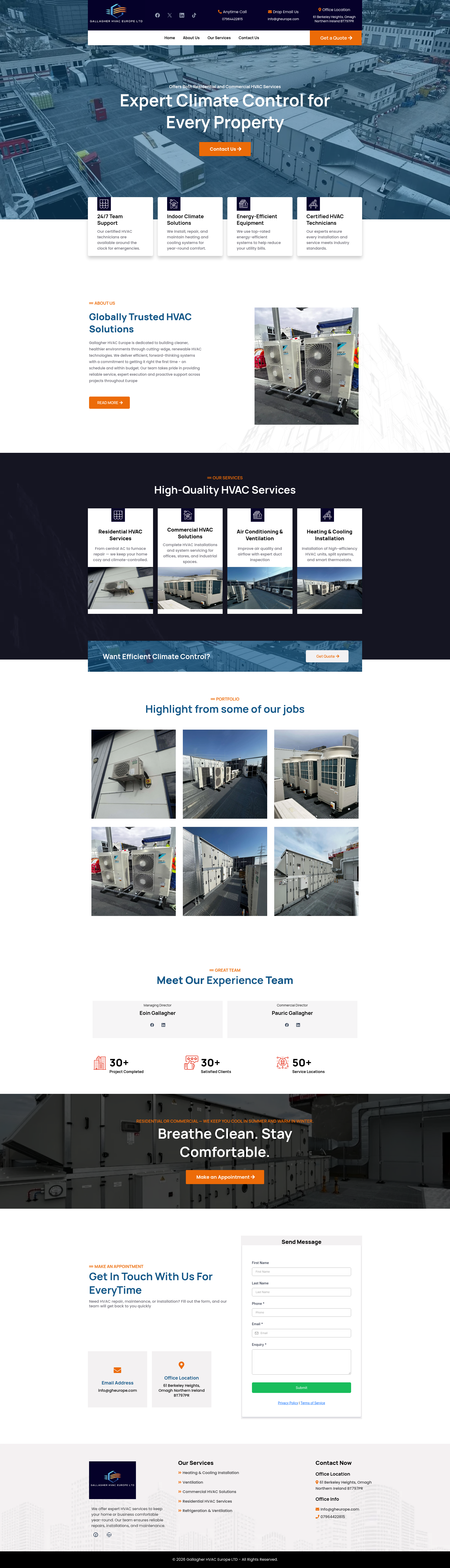 Gallagher HVAC Europe website preview