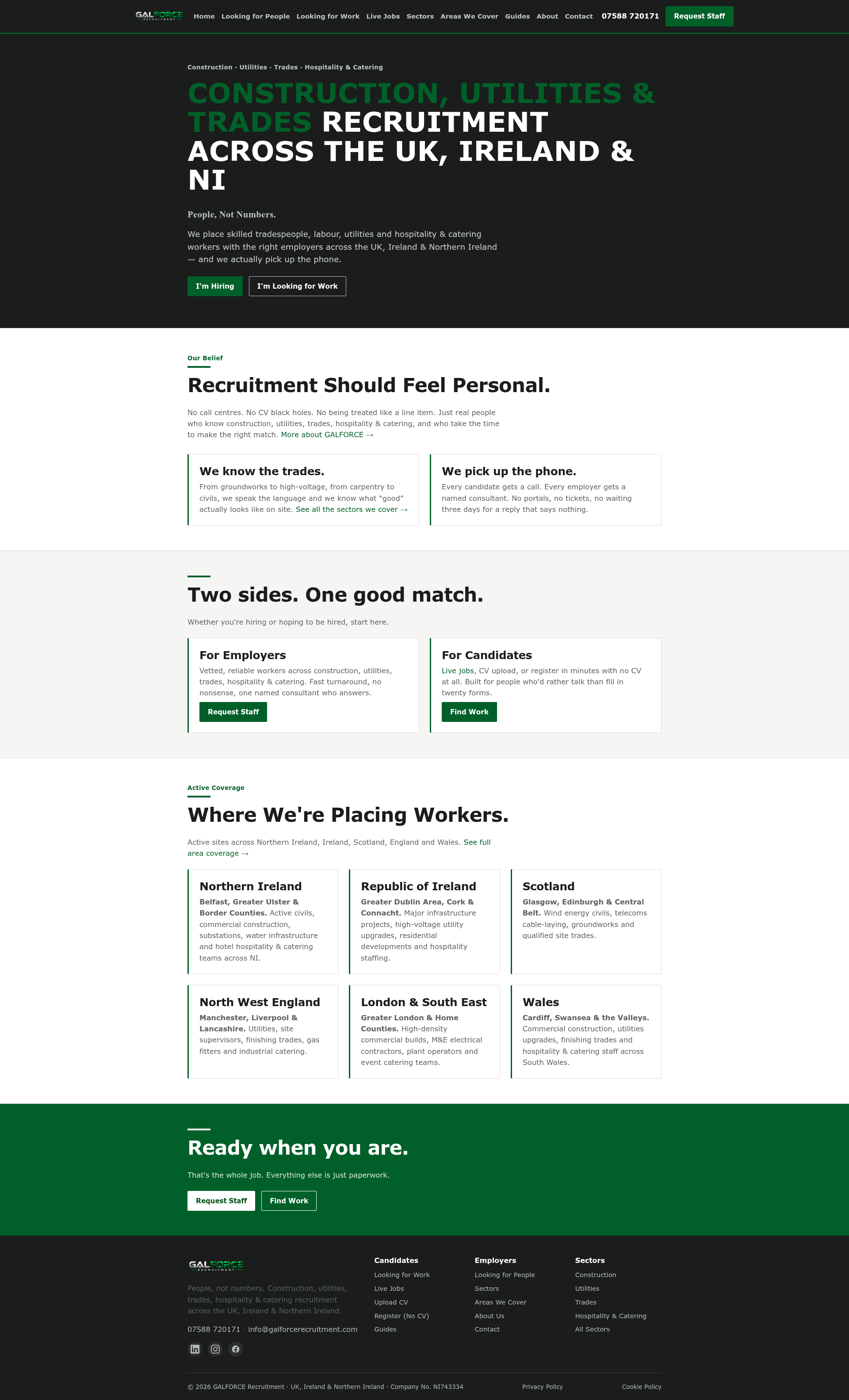 GALFORCE Recruitment website preview