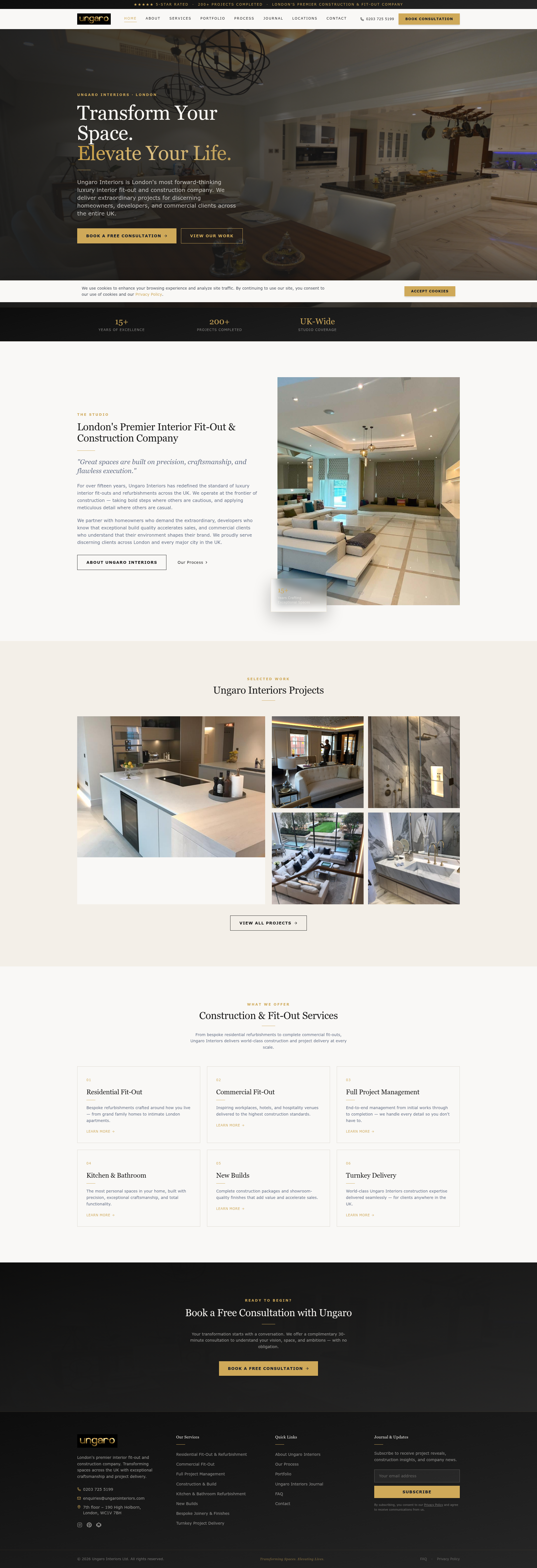 Ungaro Interiors website preview