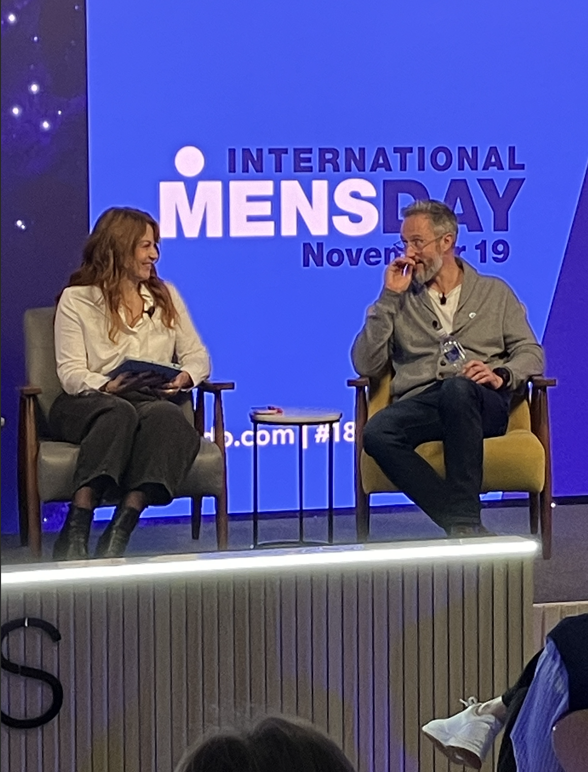 Rebecca in fireside conversation on stage