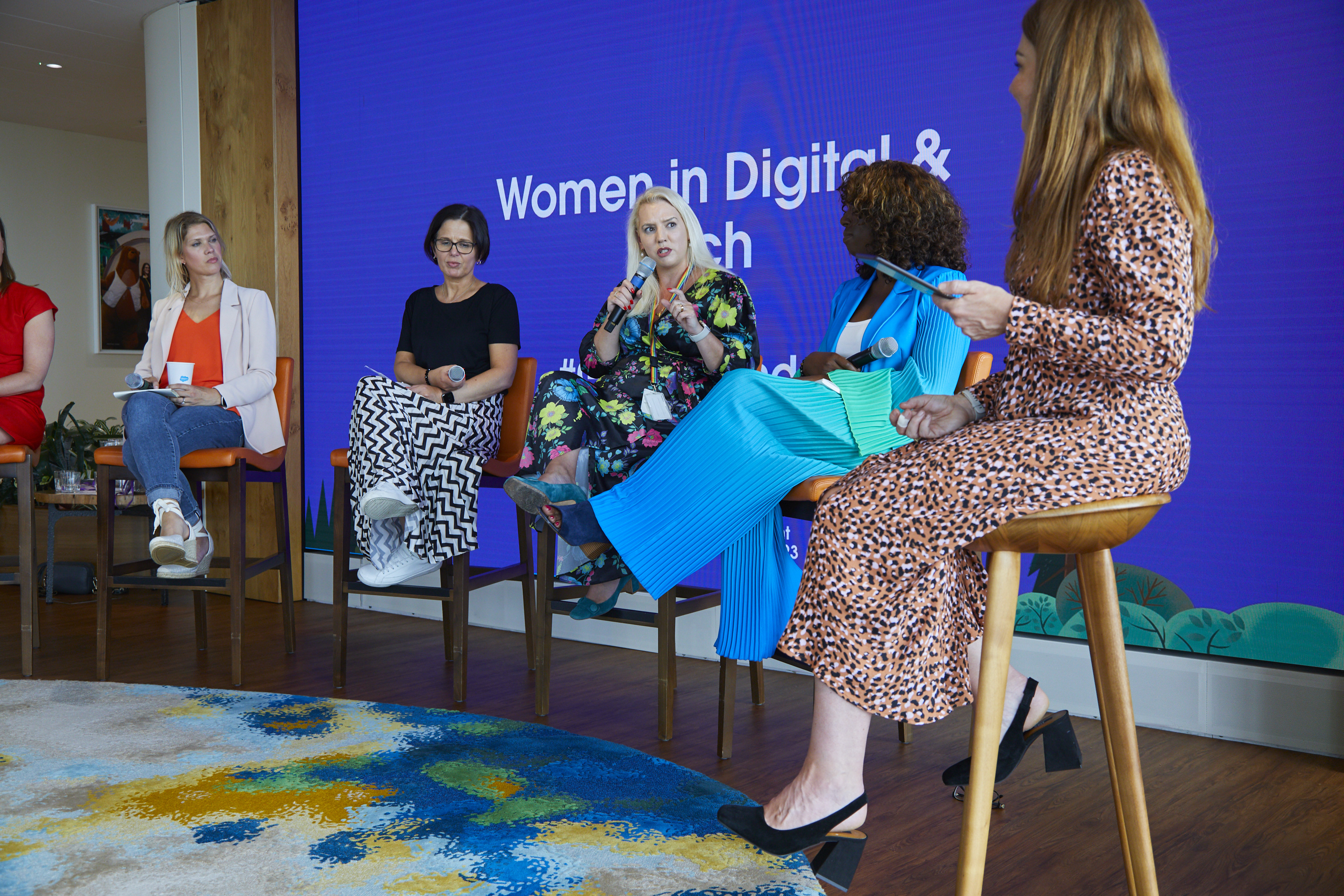 Rebecca moderating a leadership panel
