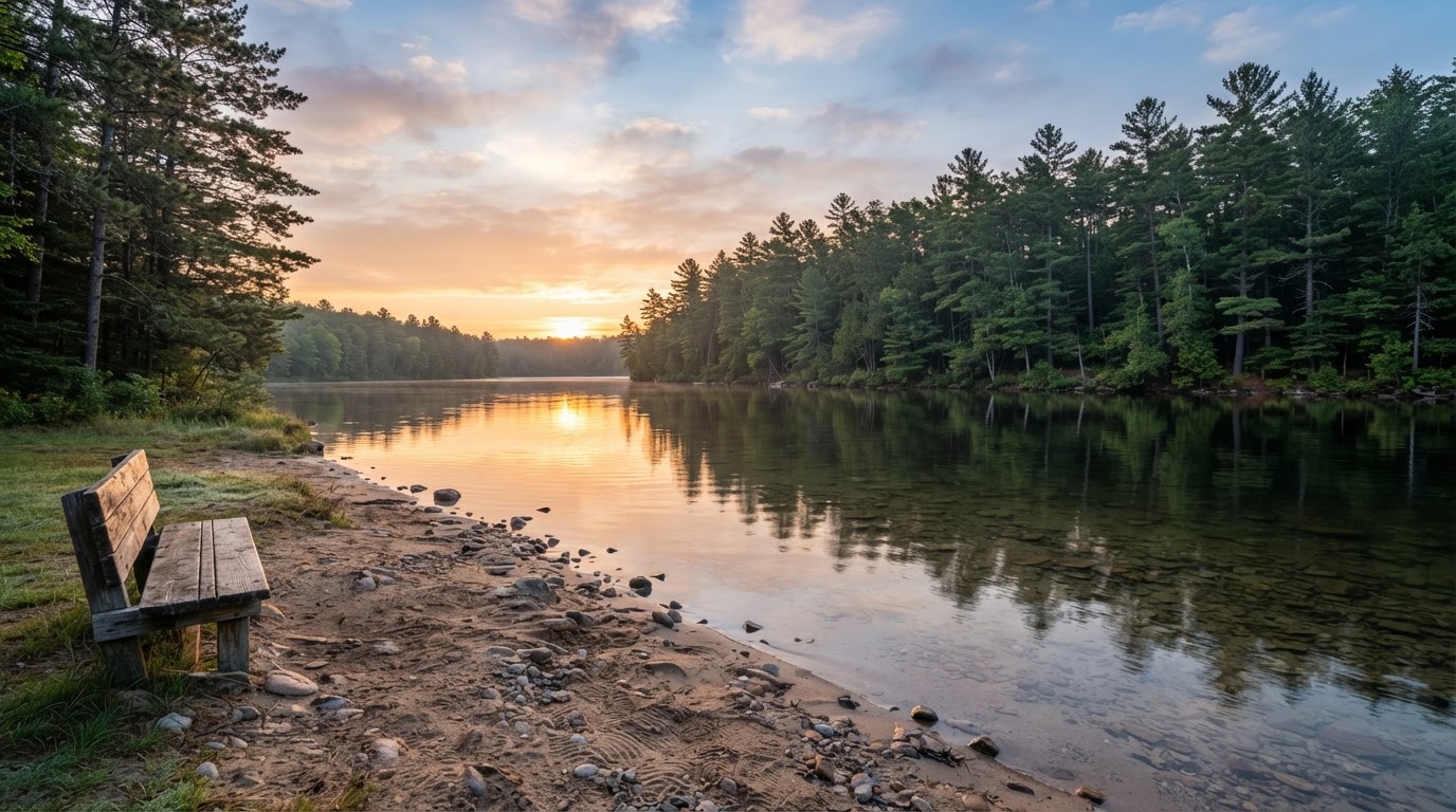 Scenic view of Black Lake at Onaway State Park
