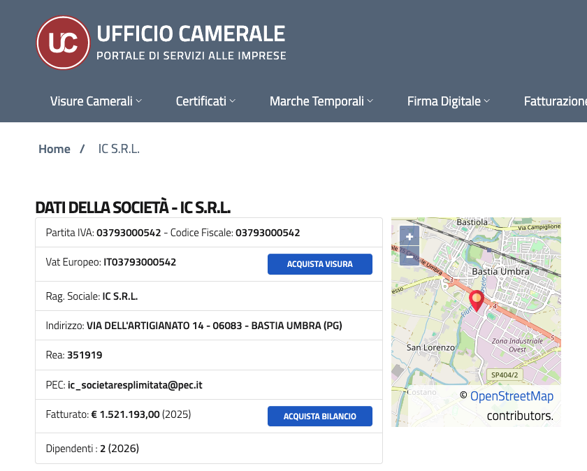 Visura dell'azienda Cose Del Posto