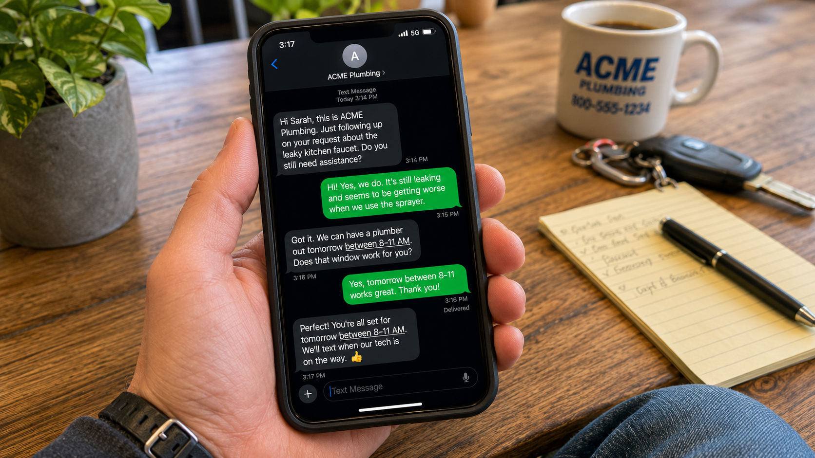 Automated follow-up sequence for turning cold local service leads warm
