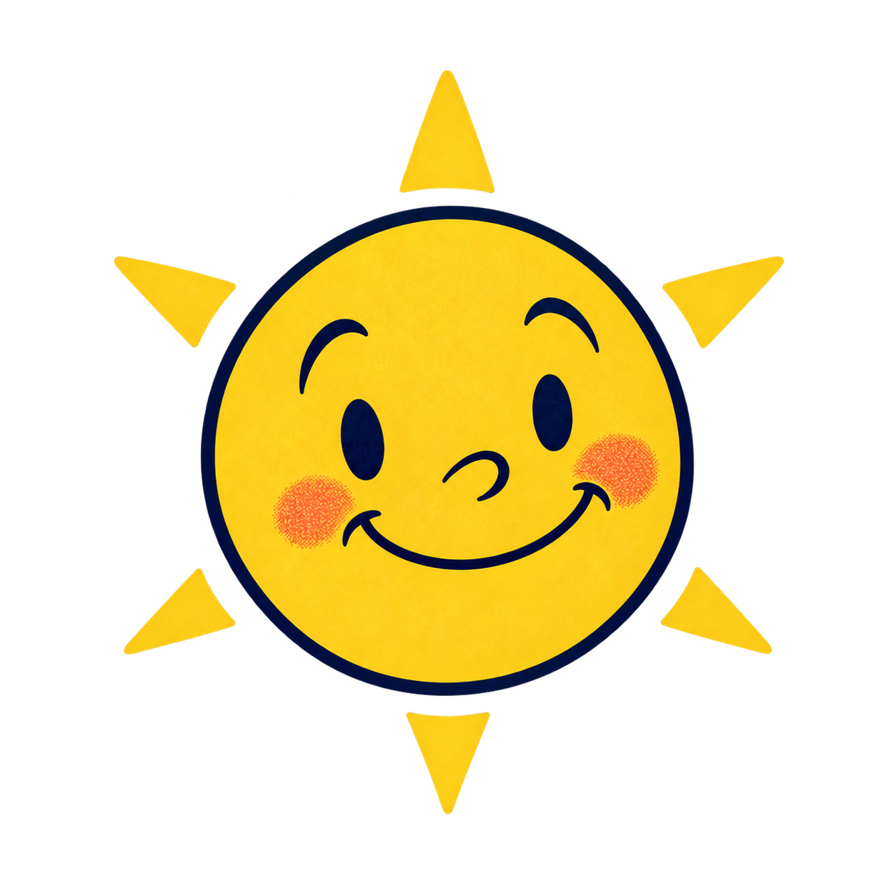 Smiling cartoon sun