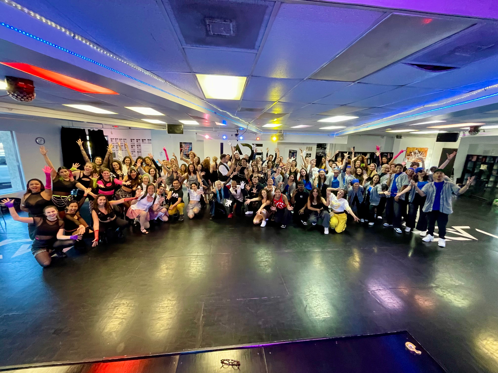 Large LA DanceFit community group in studio