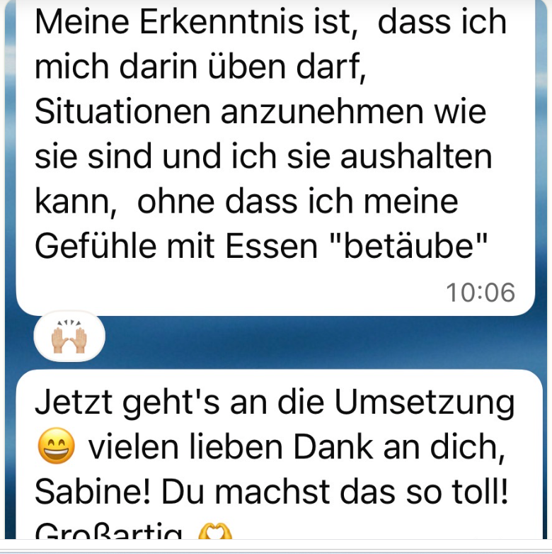 Echte WhatsApp-Nachricht einer Teilnehmerin