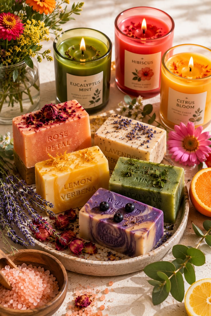Productos terminados artesanales con extractos botánicos