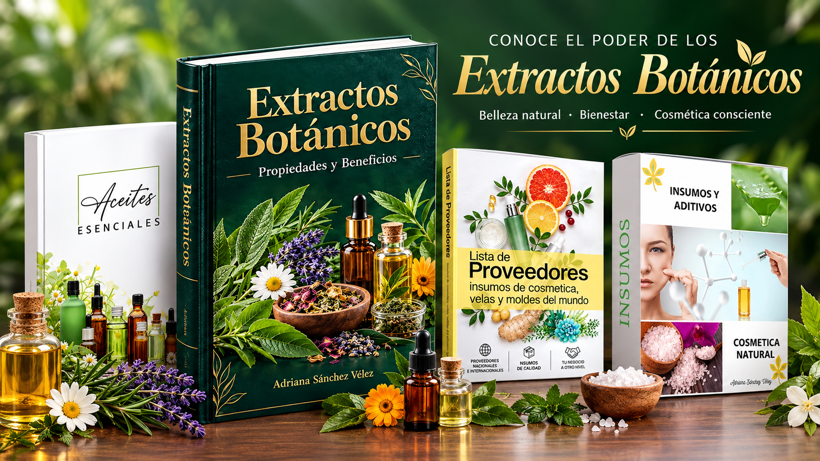 Pack Completo de 4 Libros Digitales de Extractos Botánicos y Fitocosmética