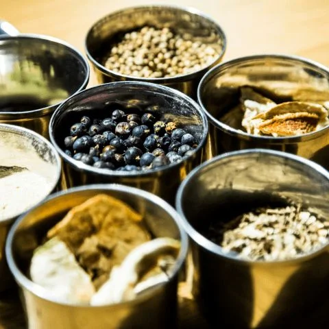 Ingredientes botánicos, semillas y hierbas secas