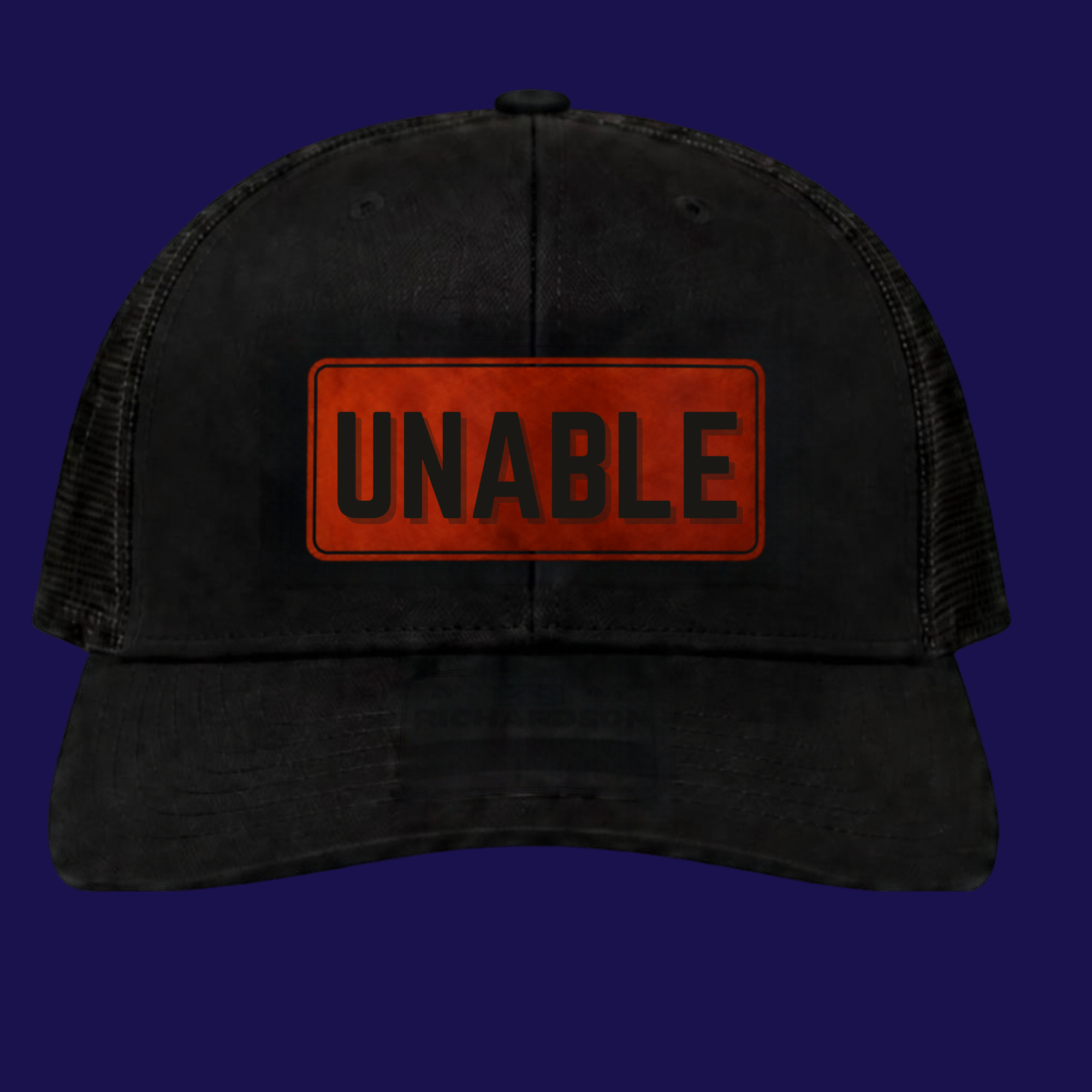 'UNABLE' Leather Patch Trucker Hat