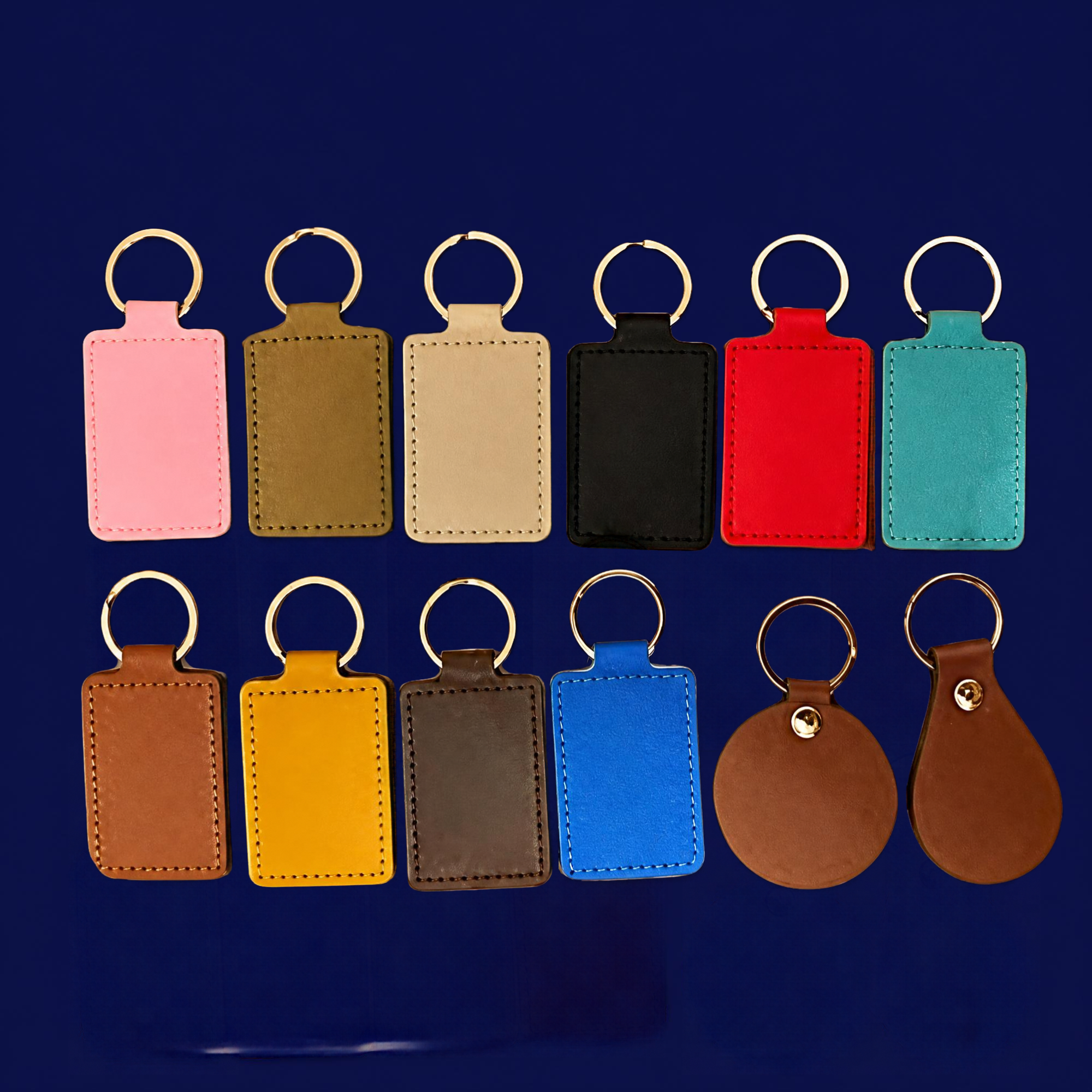 Custom Stitched Leather Flight Keychains (12 Colors) custom design