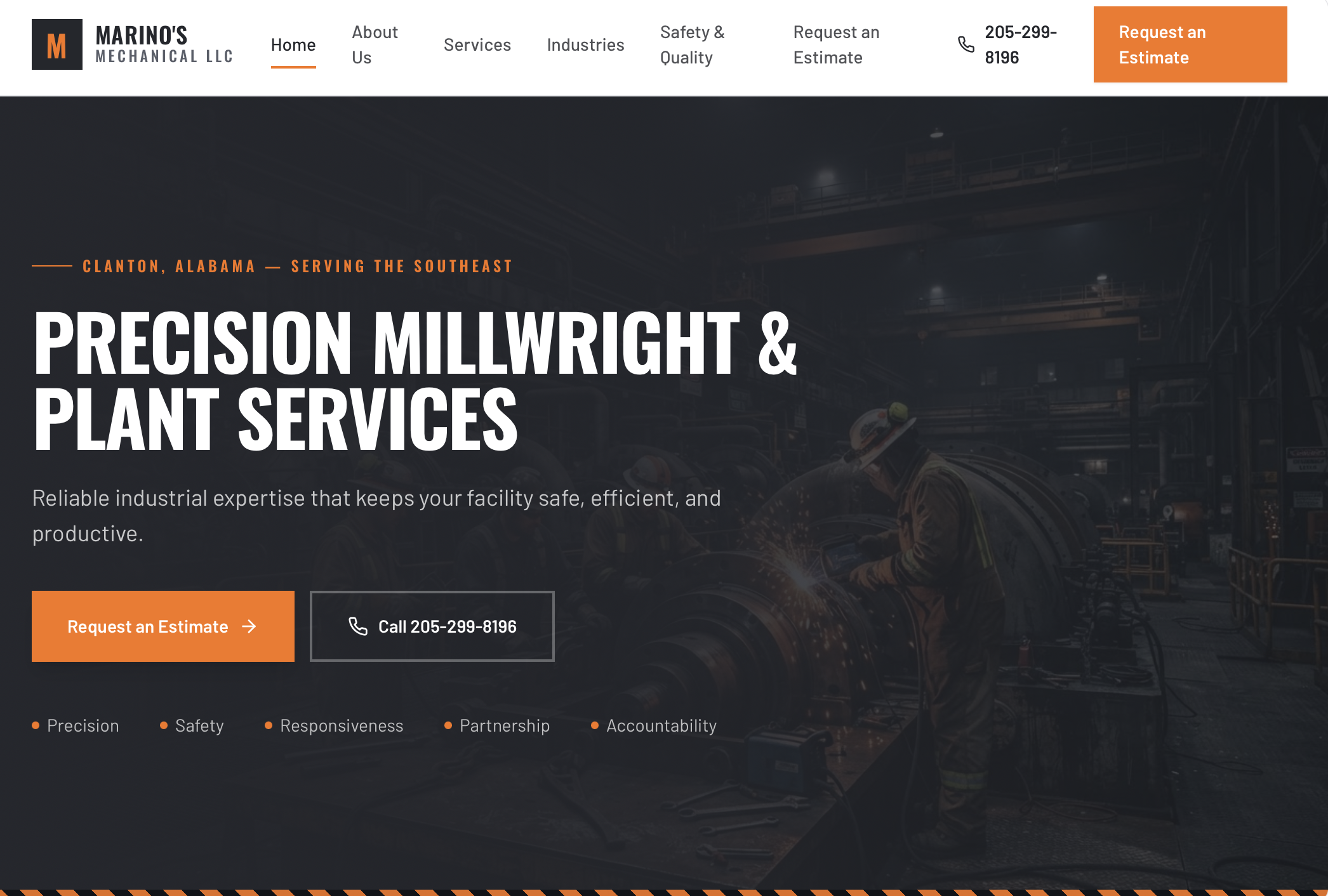 Marino's Mechanical LLC — website preview