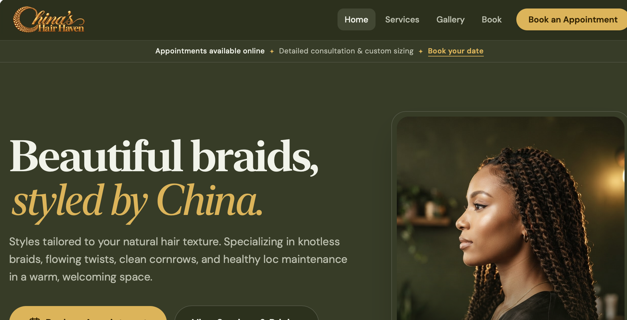 China's Hair Haven — website preview