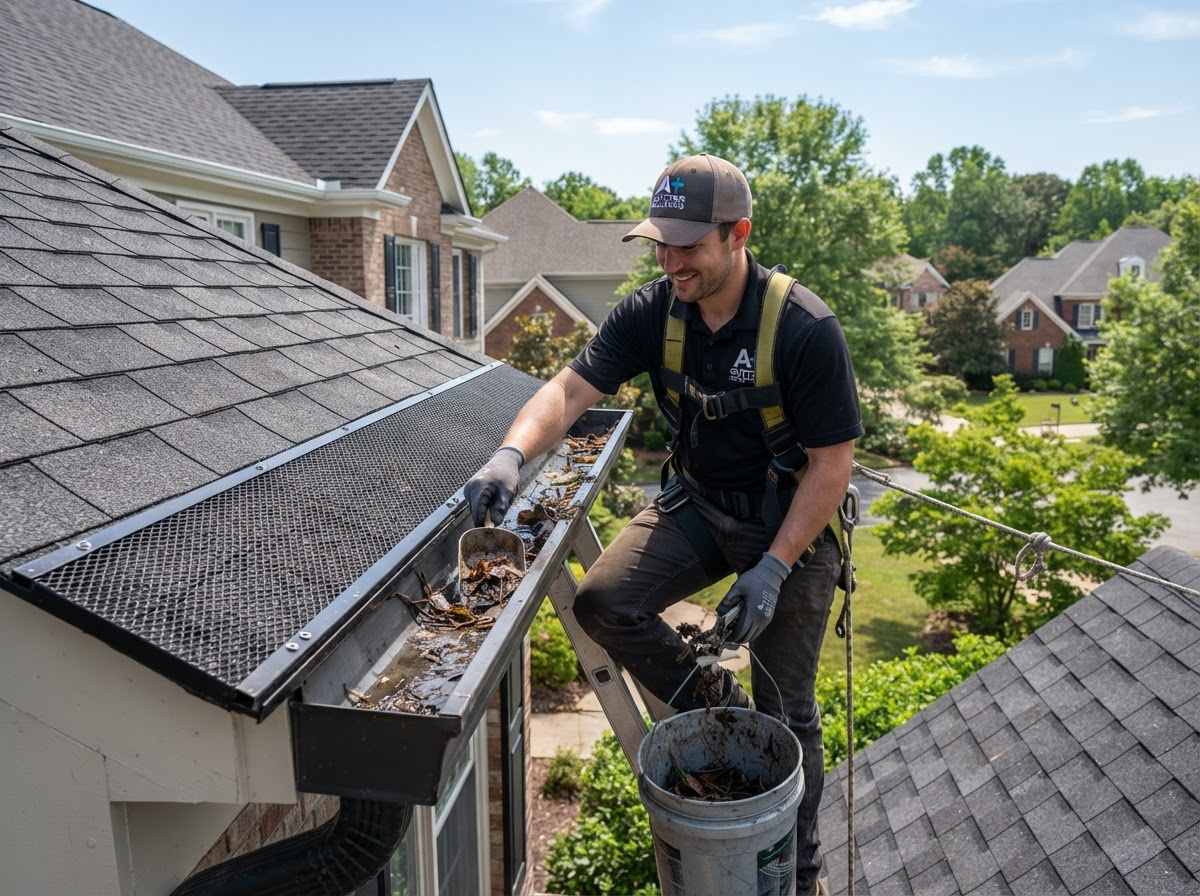 Deep Residential Gutter Cleanout & Downspout Flush