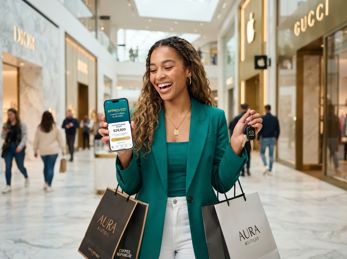 Customer enjoying effortless purchase after fast pre-qualification approval