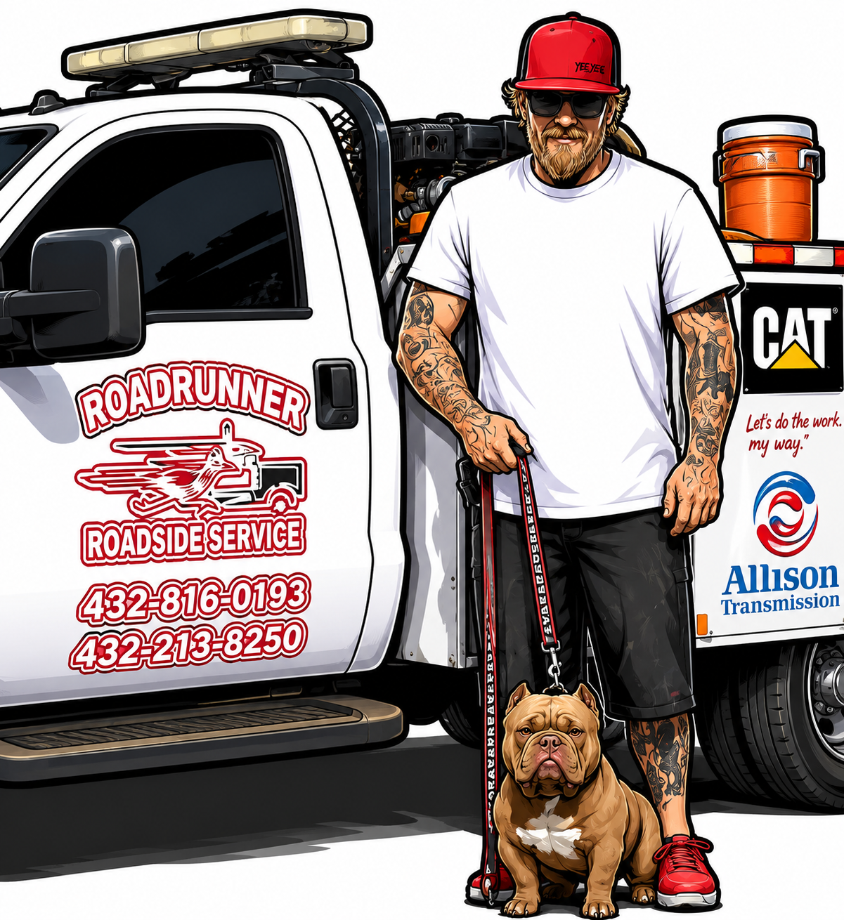 Bryan Anglin with RoadRunner Service Truck and Dog