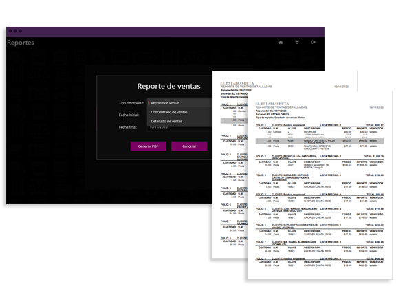 Captura de la pantalla de reportes de Wibio Cloud