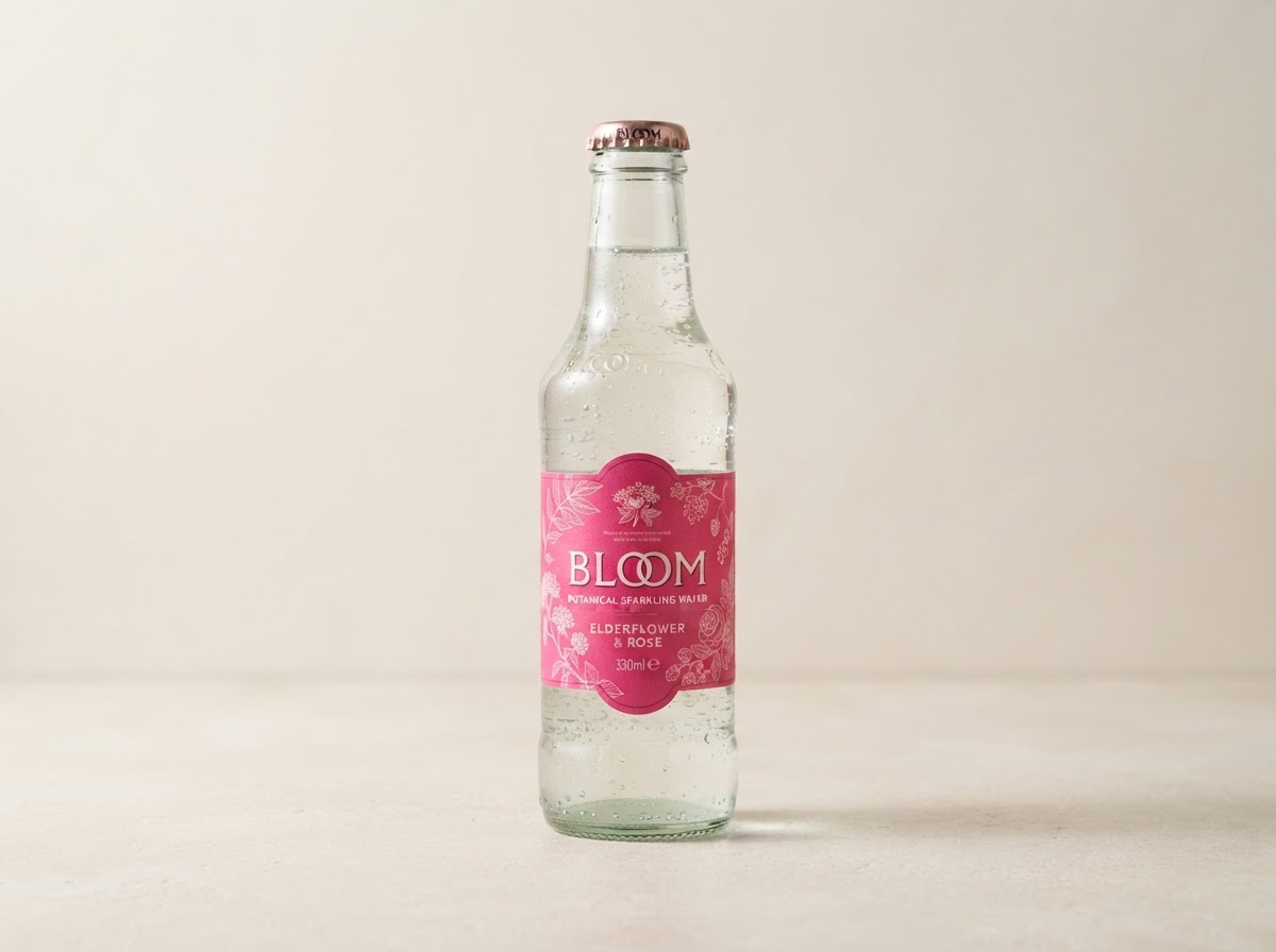 Bloom botanical sparkling water bottle