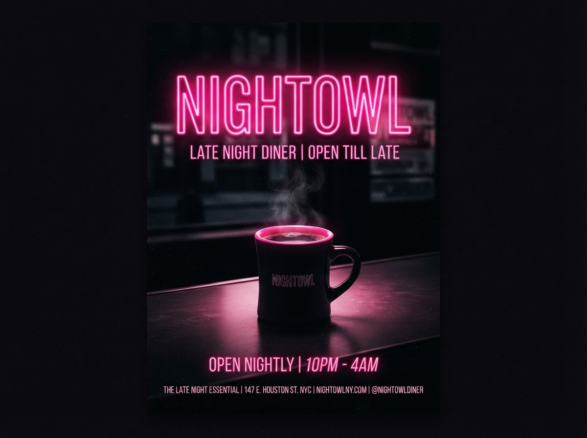 Nightowl diner campaign poster
