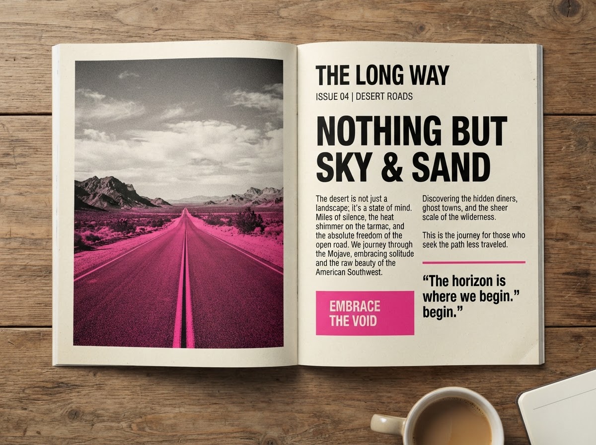 The Long Way magazine spread